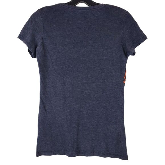 CHICAGO BEARS Shirt Womens Small Blue BIG Spell Out V-neck NIKE NFL Football - Picture 5 of 7